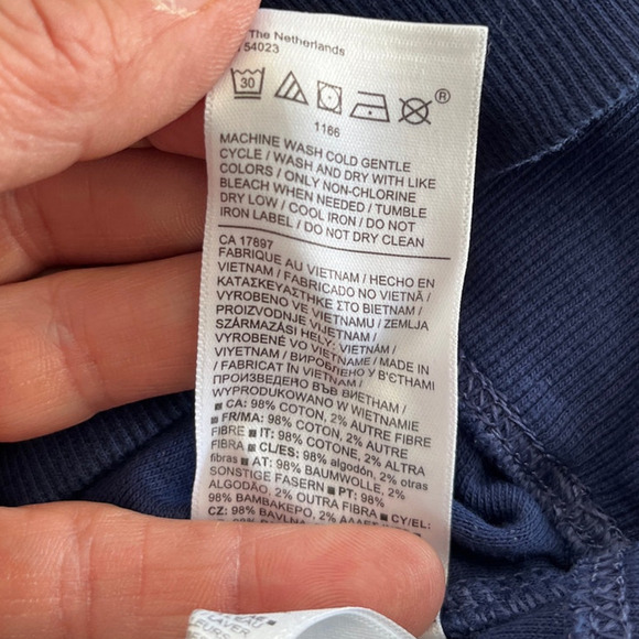 Athleta Sundown Long Sleeve Sweatshirt II Tye Die Eclipse Blue Medium Oversized - Picture 6 of 10